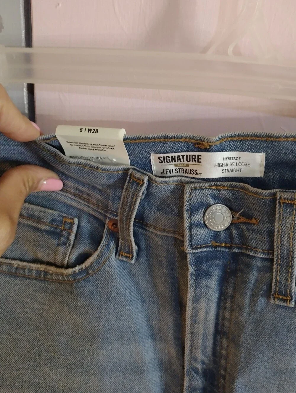 Signature Levi Strauss Light Blue High-Rise Straight Jeans